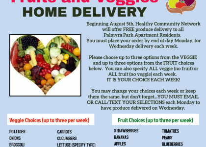 FREE Produce Home Delivery to Senior/Disabled Adults